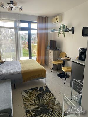 нощувки Партерно студио, с веранда, до басейн, първа линия море, плаж ”Каваци- Грийн стайл” Созопол